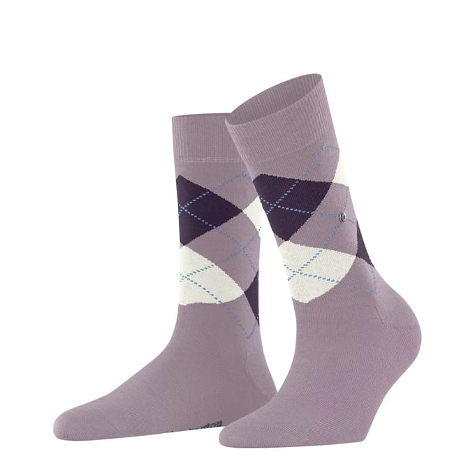 Burlington Marylebone gedessineerd wol sokken dames paars - maat 36-41