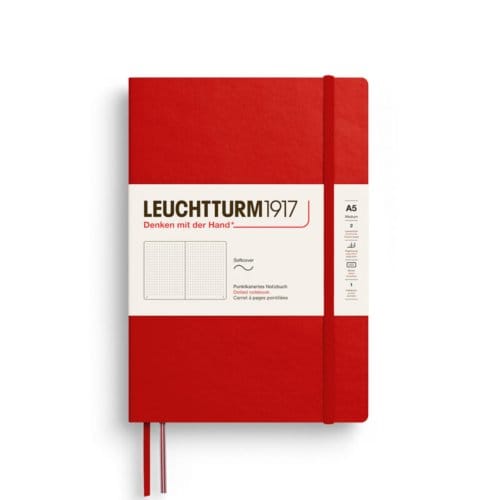 Leuchtturm1917 - Notitieboek A5 - cherry - softcover - stipjes (dotted)