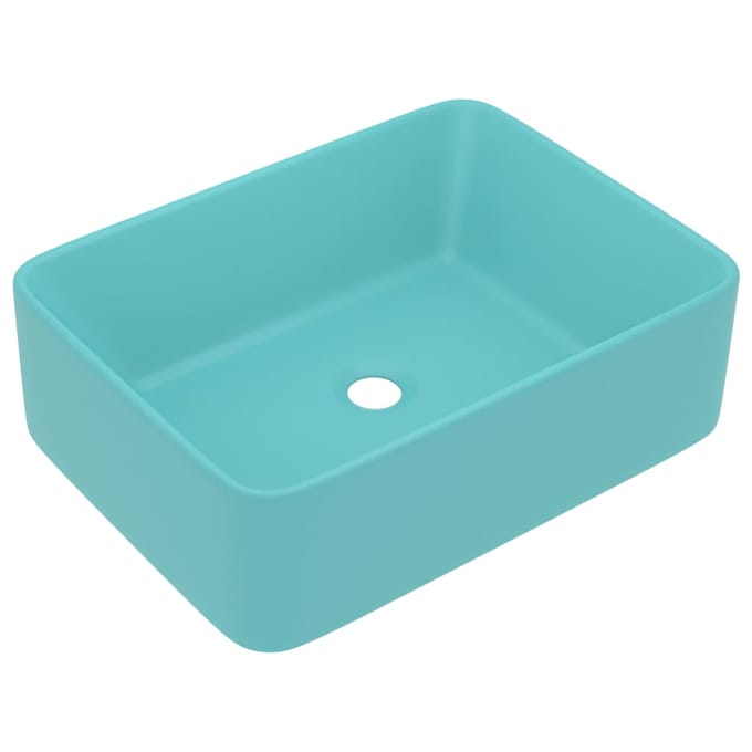 vidaXL Wastafel 41x30x12 cm keramiek mat lichtgroen