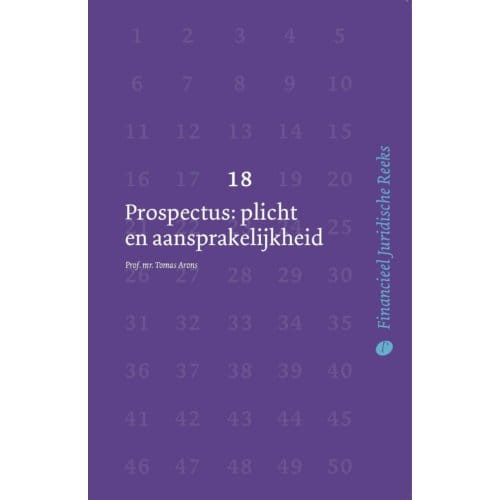 Prospectusaansprakelijkheid - Financieel Juridische Reeks - Tomas Arons