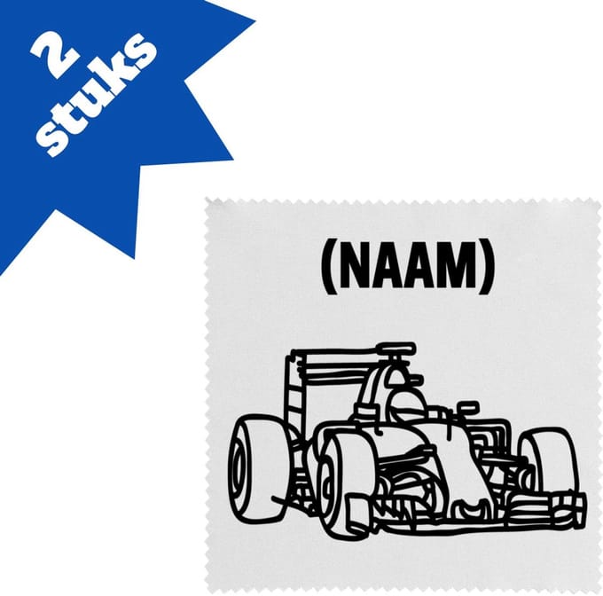 Akyol - formule 1 met eigen naam brillendoekjes - Auto rijden - auto liefhebbers - autosport - 17,8 bij 17,8 cm - 2 stuks