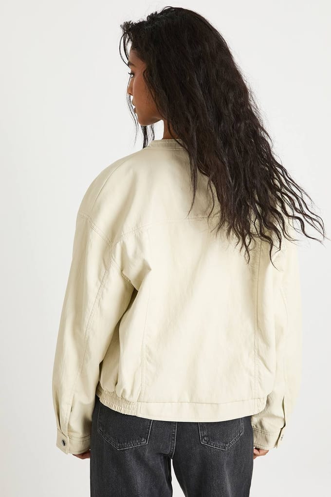 boohoo Dames Kunstleren Moto-Jas | Stone | Maat: 12