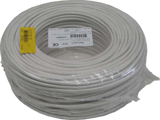 Benson Stroomkabel - Rond - 3 x 0.75 mm - 100 meter - Wit