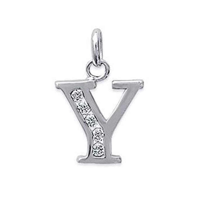 Blinx Jewels Zilveren Hanger Letter Y Steentjes