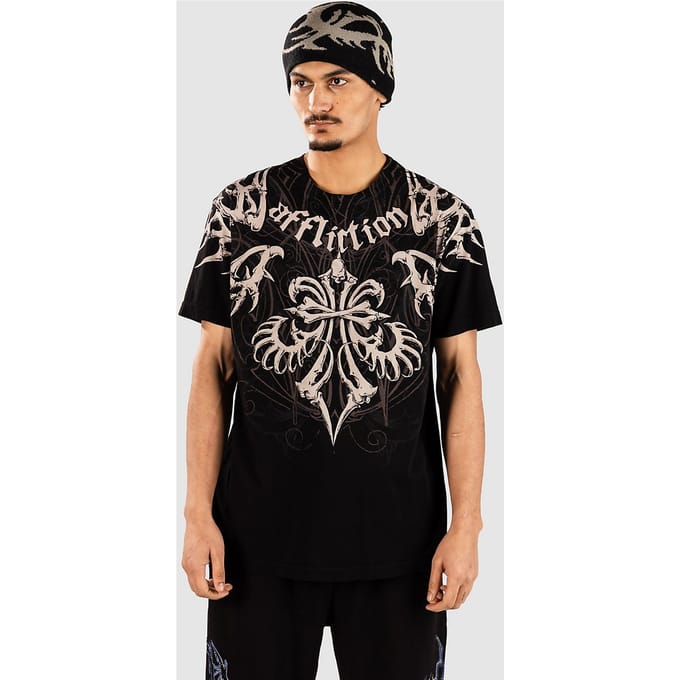 Affliction Skeleton T-Shirt zwart