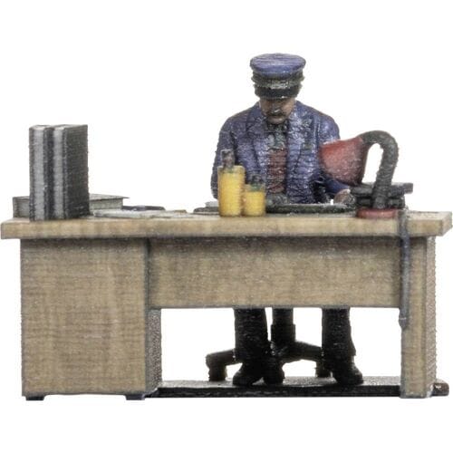 NOCH 10220 H0 Spoorwegbeambte achter bureau figuren Geverfd, Zittend