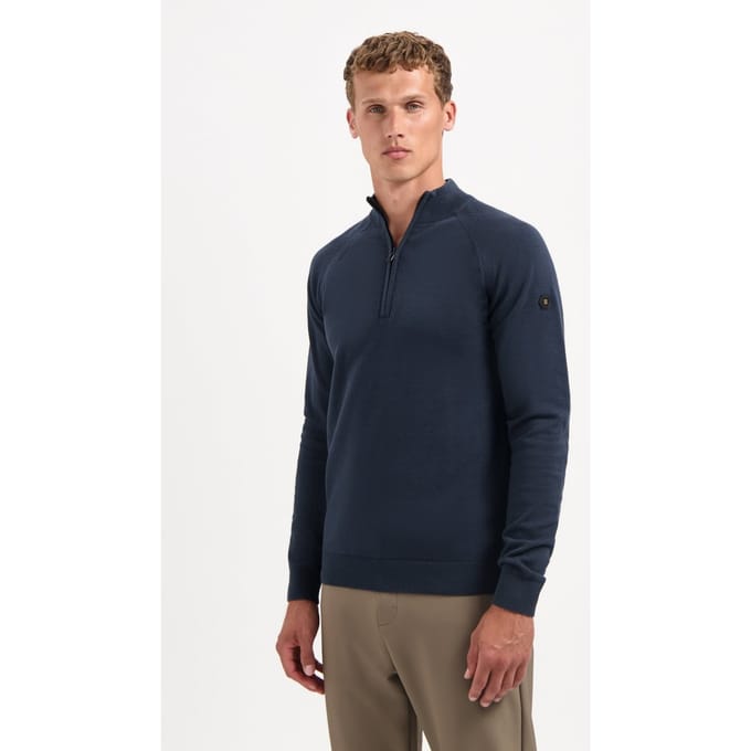 No Excess Pullover Half Zip High Collar Solid Night Size: 3XL | Sweaters Outlet | Heren | Blauw