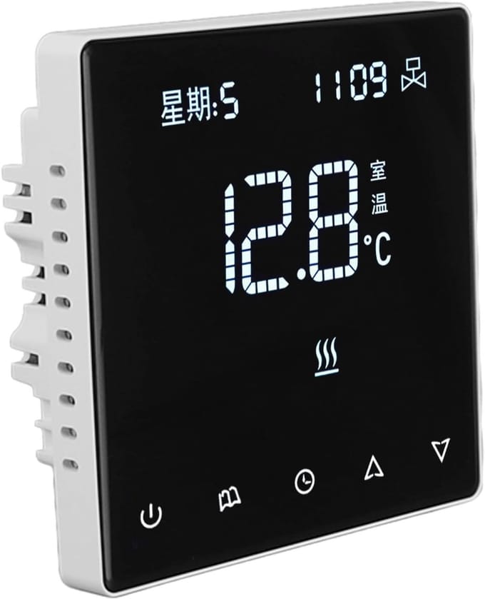 Slimme Thermostaat - Digitale Regelaar - Energie Besparen - App Bediening - 5-45°C - Wit