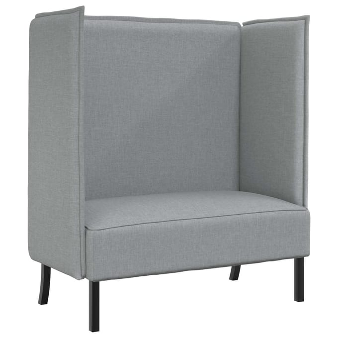 vidaXL - Hoog - rugbank - 101cm - Lichtgrijs - Stof