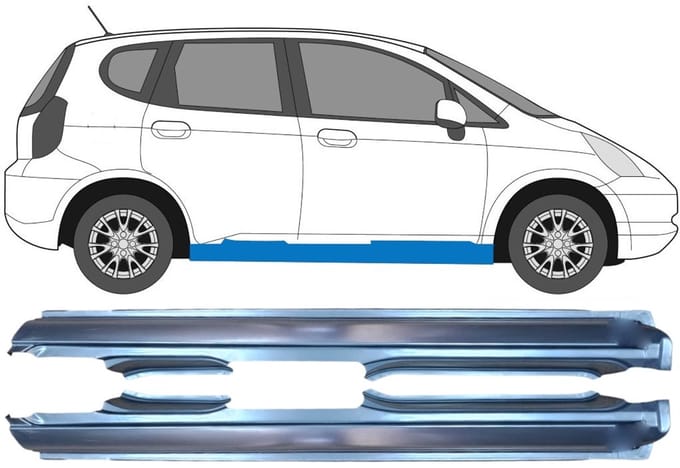 Volledige dorpel voor Honda Jazz 2002-2008 / Links + Rechts / Set