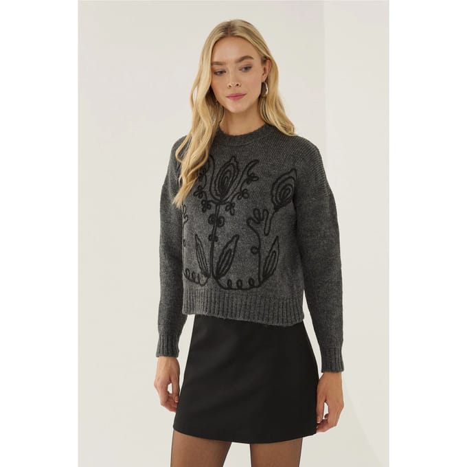 Bloemenpatroon Crew Neck Trui