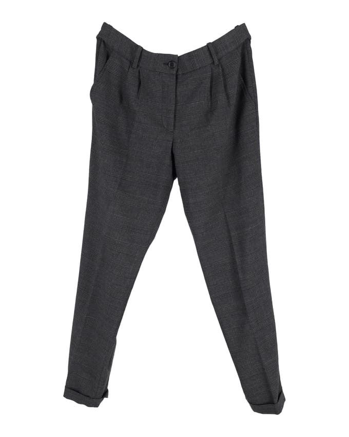 Geruite broek van Dolce & Gabbana in grijze wol