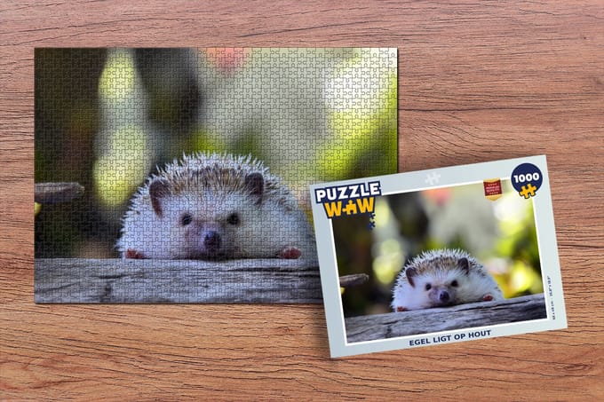 Puzzel Egel ligt op hout - Legpuzzel - Puzzel 1000 stukjes volwassenen