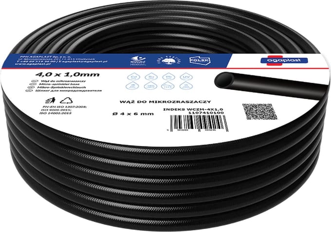 Micro Sproeier Slang Tuin Bewatering - UV-bestendige | Flexibele Slang - 4.0mm x 1.0mm (50 Meter)
