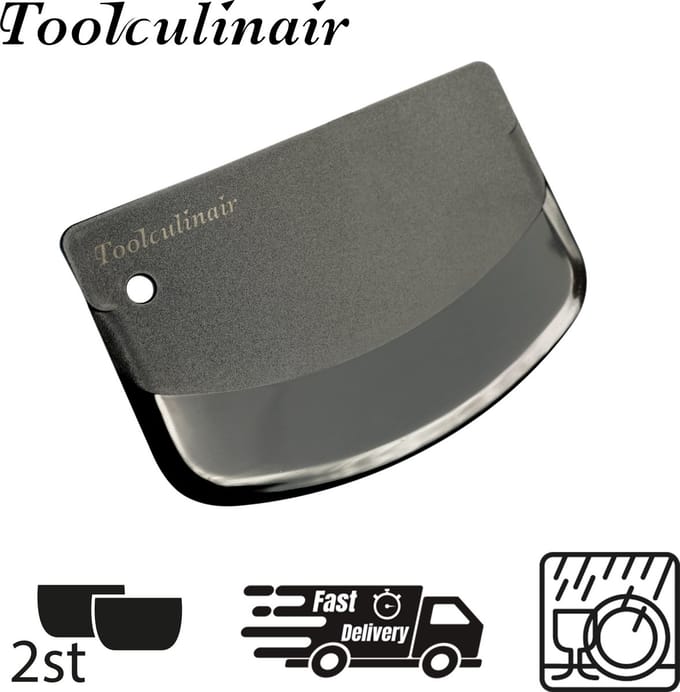 Toolculinair - zwart 2 stuks - Deegschraper - Deegsnijder - Deegkrabber - keukenschraper - Deeg schraper