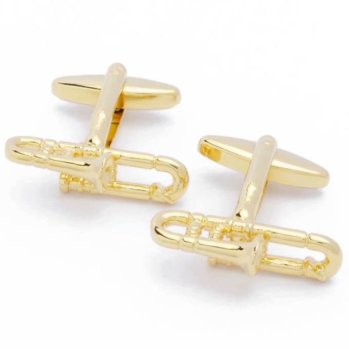Manchetknopen - Trombone Blaasinstrument Goud