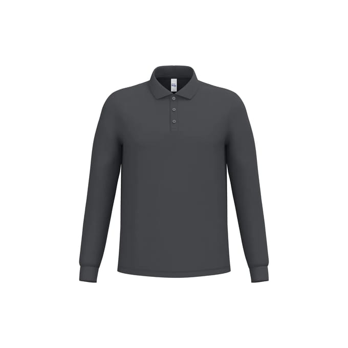 Polo van piqué stof met lange mouwen iDeal Basic Brand