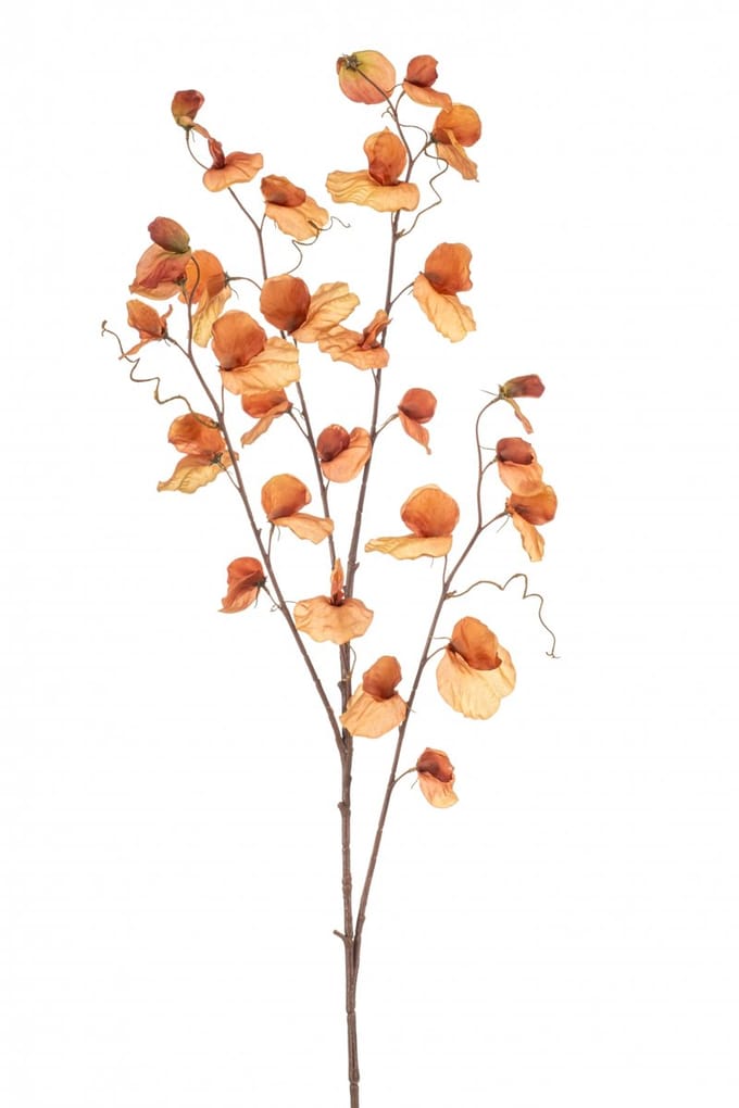 Emerald - Kunstbloem Pronkerwt 110cm donkeroranje - Kunstplant voor binnen