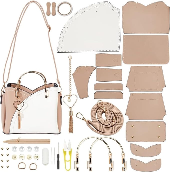 Handgemaakte schoudertas set - PU leer - Compleet met accessoires - Ideaal voor beginners - ShopVlot