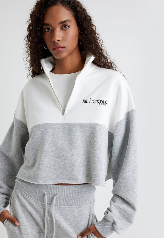 Halve ritssluiting Rits gedetailleerd Sweatshirt