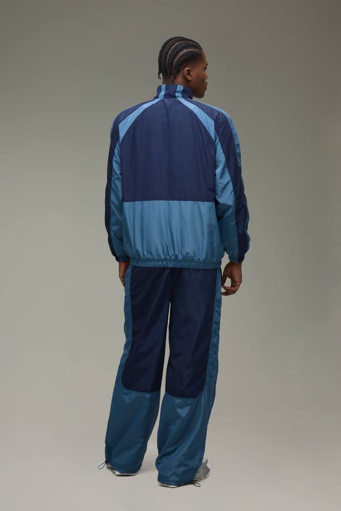 MAN Active Funnel Neck Track Jacket & Relaxed Jogger Nylon Tracksuit | Navy | Size Medium
