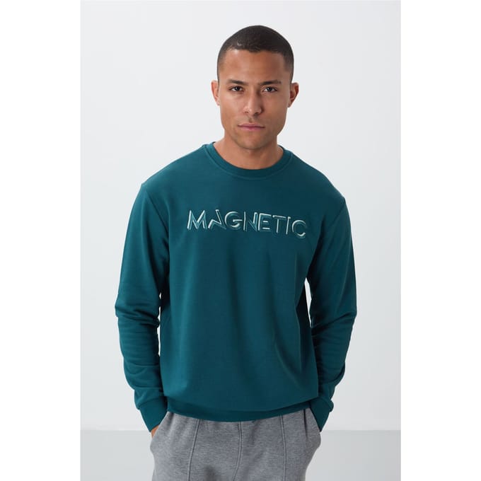 Heren Geprinte Ronde Hals Sweatshirt