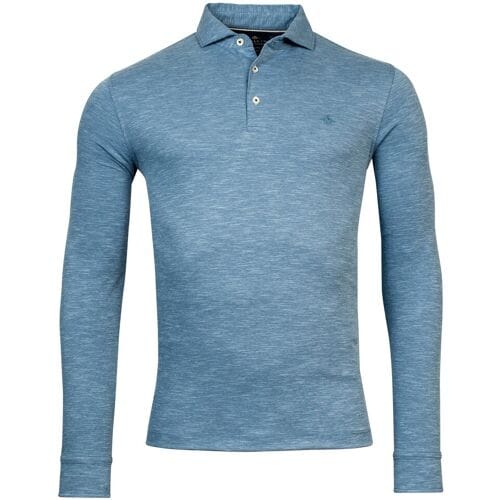 Baileys Polo 2Tone Slub Interlock Long Sleeve Denim Blue / male