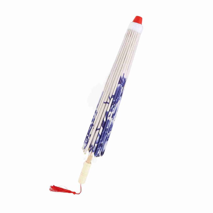Parapluie coupe-vent fait main pour femme, style danse classique chinoise(Bleu) white