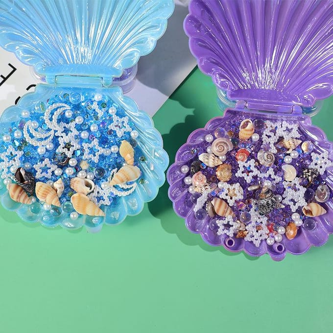 18g/Fles Oceaanstijl Epoxyhars Vulling DIY Ster Maan Schelpvormige Kristal Epoxyhars Vulling Nagel Glitter Decoraties blue