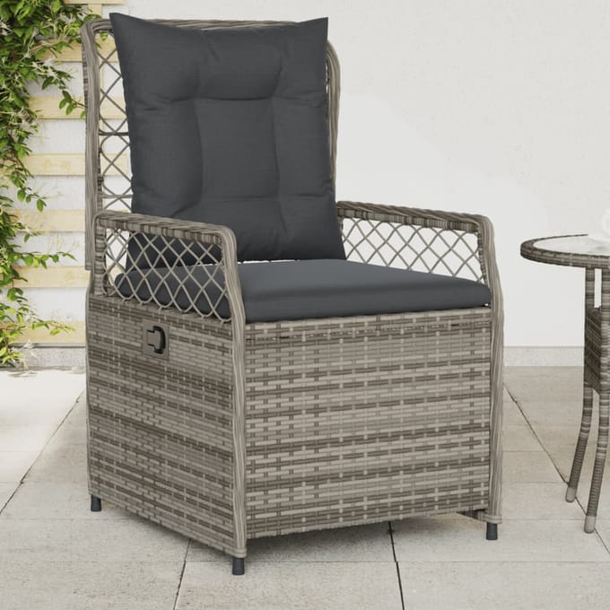 vidaXL - Tuinstoelen - 2 - st - verstelbaar - poly - rattan - grijs