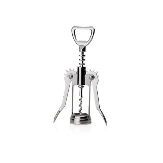 Tire-bouchon avec ailes - ICH-ZAPFE.DE - 17 cm - Décapsuleur intégré - Couleur gris - 1 pièce