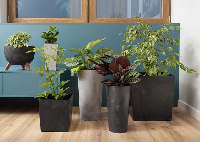 Urbanika Grijs Beton - Bloempot - Modern design - Duurzaam - Geometrisch - 46x25 cm