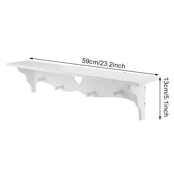 Witte Gesneden Wandhanger Holle Wandplank Wanddecoratie Kapstok Haak white
