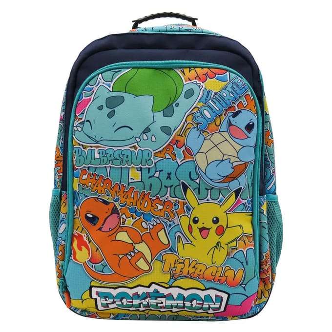 Pokémon - Rugzak - 3 vakken - Premium Quality - 43cm - Pikachu - Squirtle - Charmander - Bulbasaur