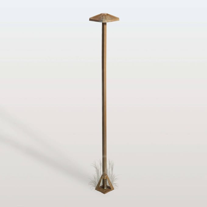 Moretti Luce LED tuinpadverlichting Aura Frame, hoogte 100 cm, antiek messing, IP65