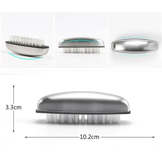 Brosse à main Acier inoxydable Brosse à main pour le nettoyage Petite brosse à ongles white