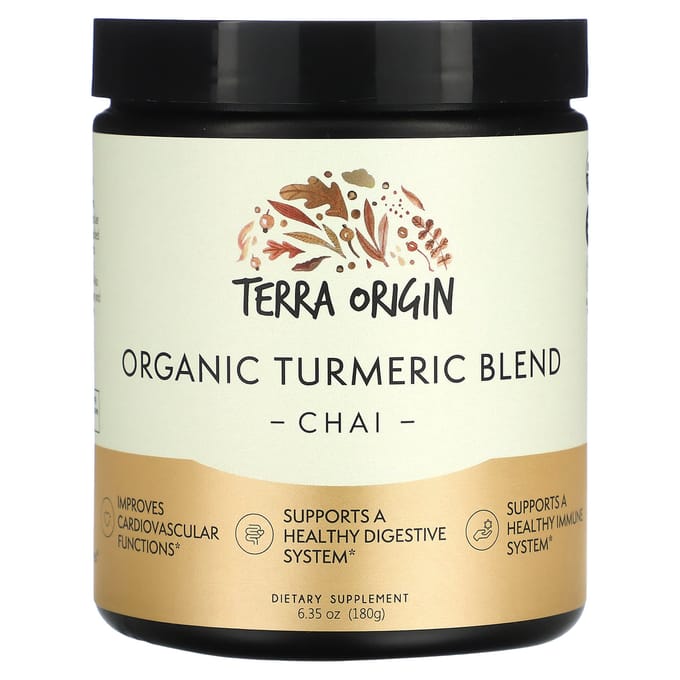 Mélange de curcuma biologique, Chaï, 180G(6.35Oz) white