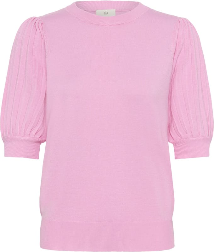 Kaffe KAlone Knit Pullover 1/2 SL Dames Trui - Pink Frosting
