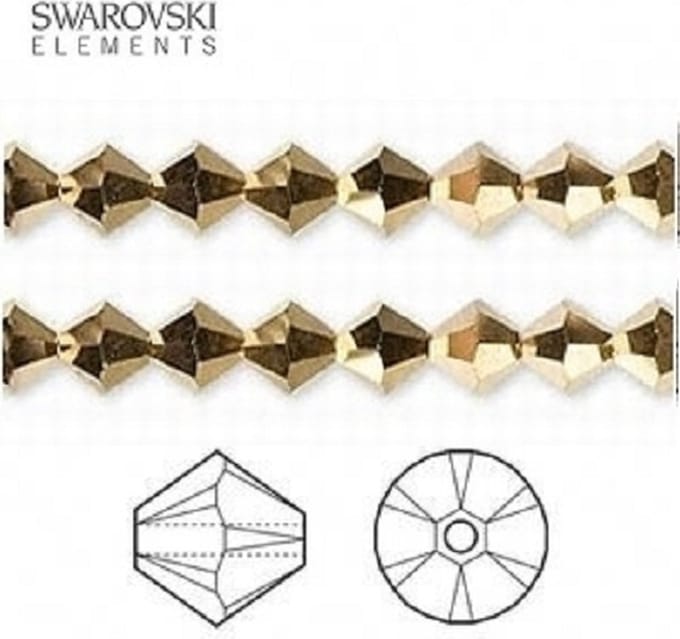 Swarovski Elements Xilion Bicone kralen - 36 stuks, 6mm, aurum AB2x - 5328