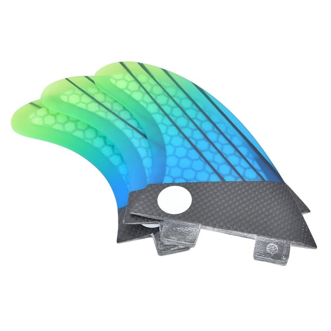 Glasvezel FCS G5 Stijlvolle Blauw Groene Gradiënt Surfplank Staartvin Flexibel Surfen Accessoire blue