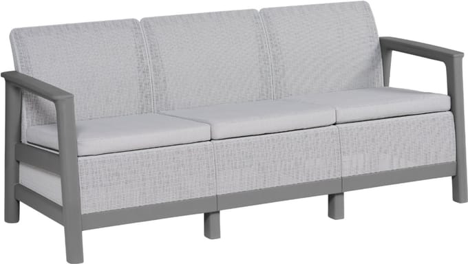 Keter Scandi Linea 3-zits Loungebank - Lichtgrijs