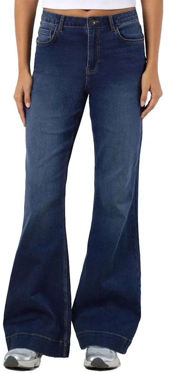 Noisy May Rooxy Slim Flared Hoogzittende Jeans Blauw 28 / 34 Vrouw