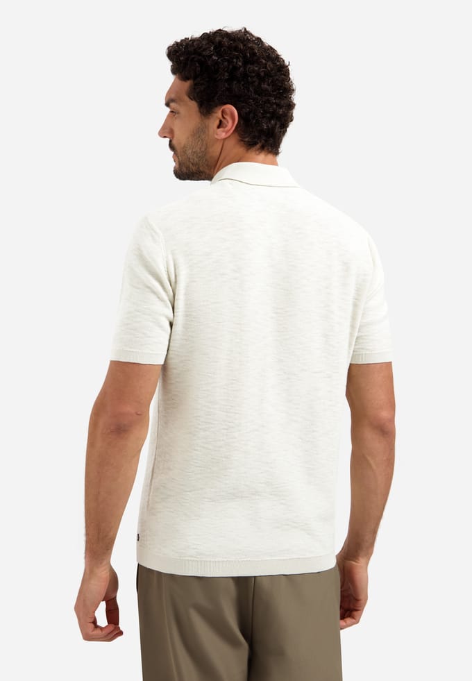 Gebreide slub polo met knopen