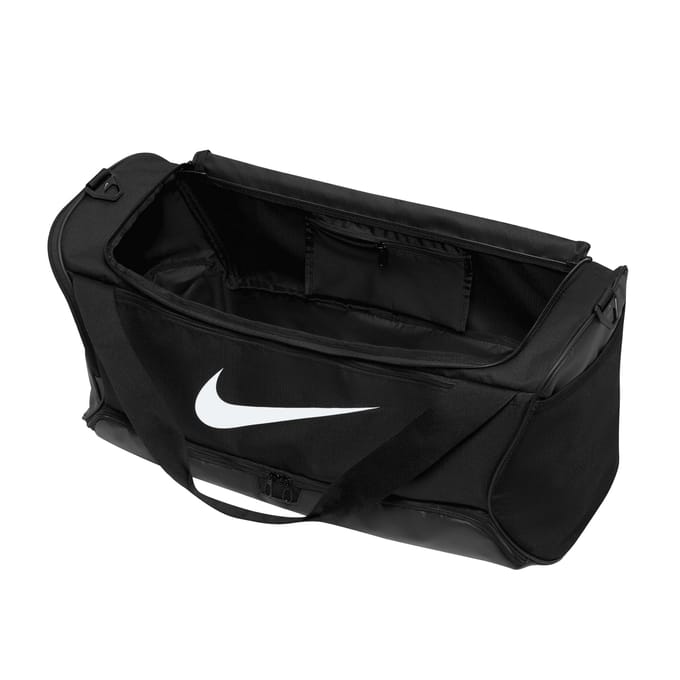 Nike Brasilia Swoosh Training 60L Duffeltas (Zwart/Wit)