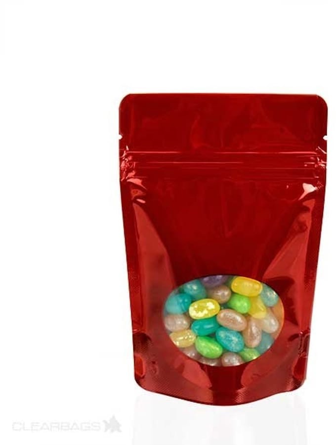 Stazakken Rood met ovaal Venster 8x5x13cm | 28 gram (100 stuks)