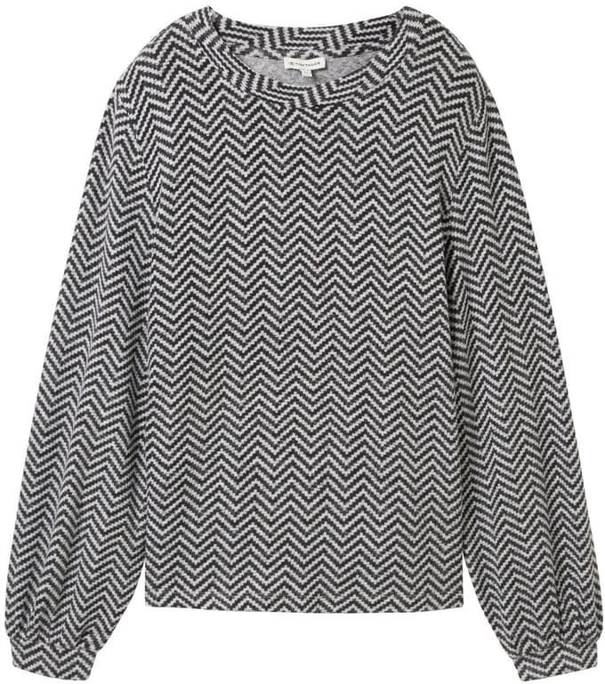 Tom Tailor - Shirt met lange mouwen en patroon - Maat M - printed heringbone structure