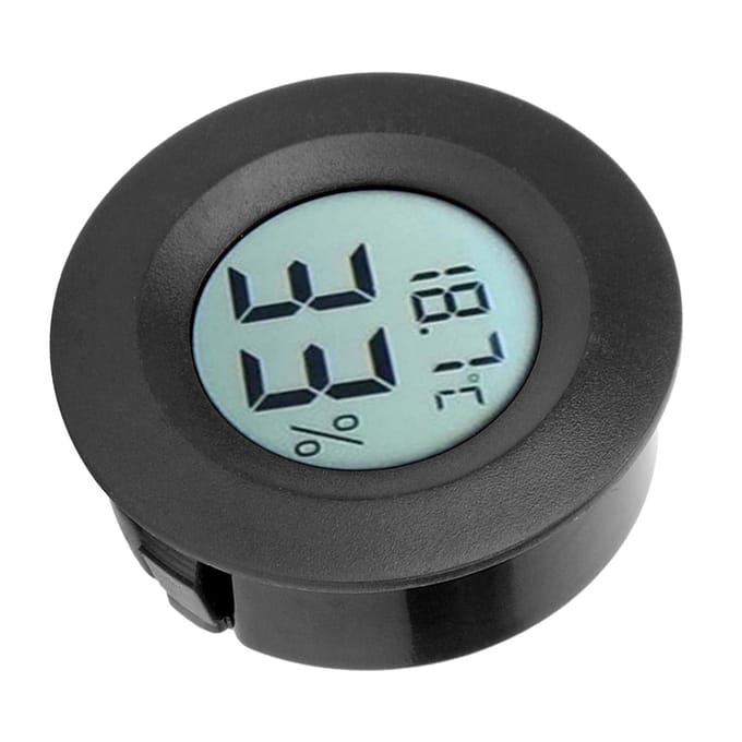 Mini Circulair Ingebouwde Digitale LCD Thermometer Hygrometer Vochtigheid Temperatuurmeter Binnen Zwart zwart
