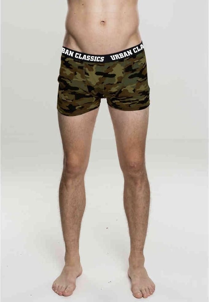 Urban Classics - 2Pack Camo Boxershorts set - 2XL - Bruin/Groen