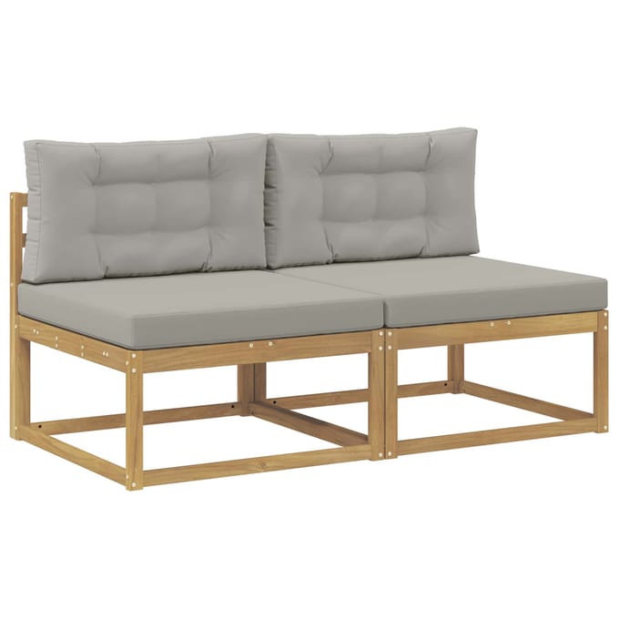 vidaXL - 2 - Stuk - Buiten - Midden - Sofa - Polyester - Wit