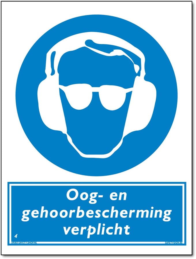 Oog- en gehoorbescherming verplicht bord - Forex - 30 x 40 cm